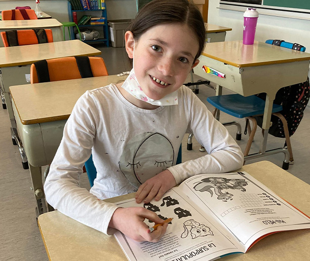 Student doing an activity in his Proanima notebook